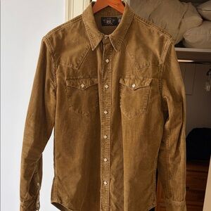 Ralph Lauren Double RL Brown Casual Button Down Shirt